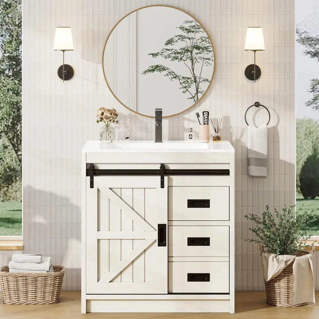 Farmhouse Bathroom Vanity Ideas Affordable Modern Farmhouse Bathroom