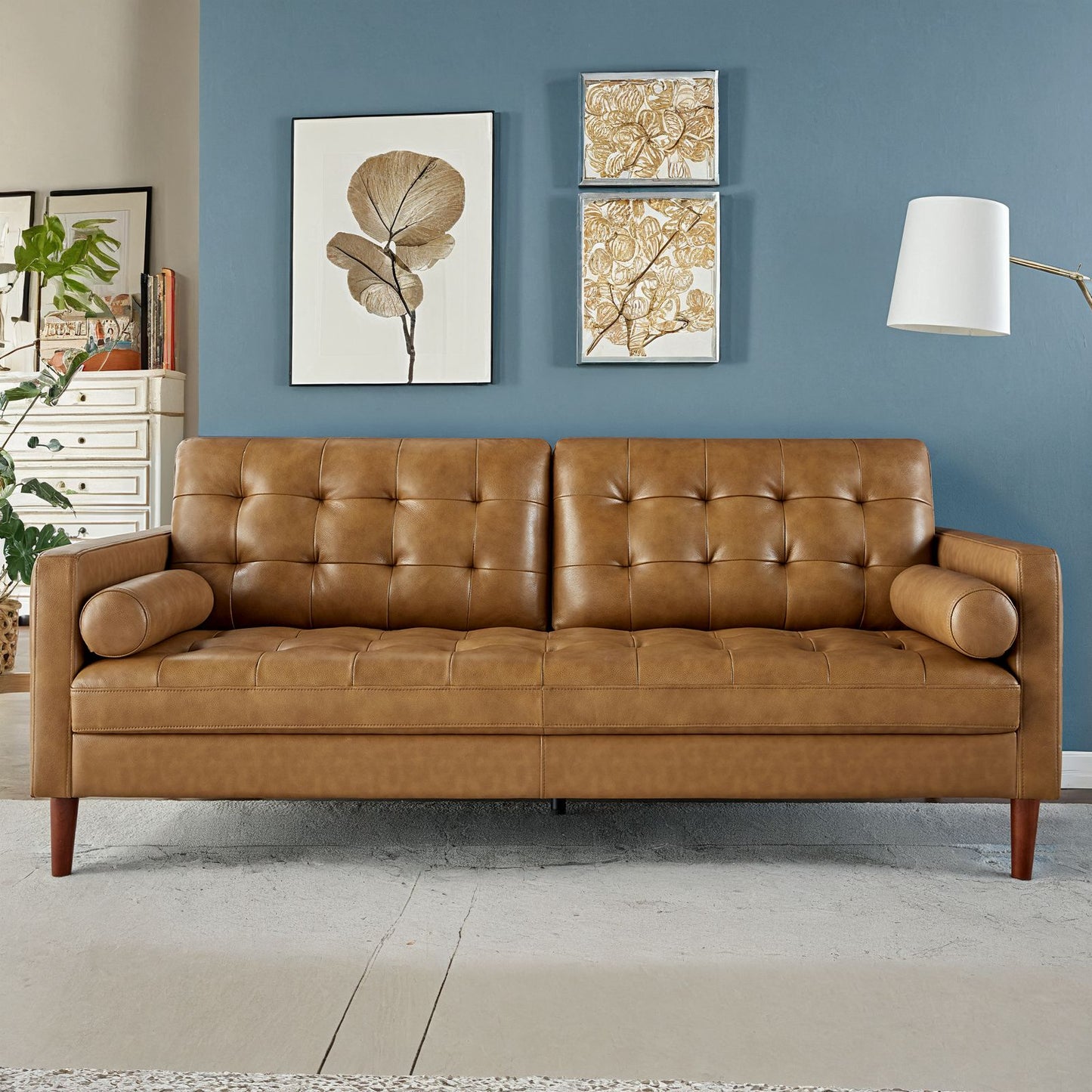 Winston Leather Sofa Brown