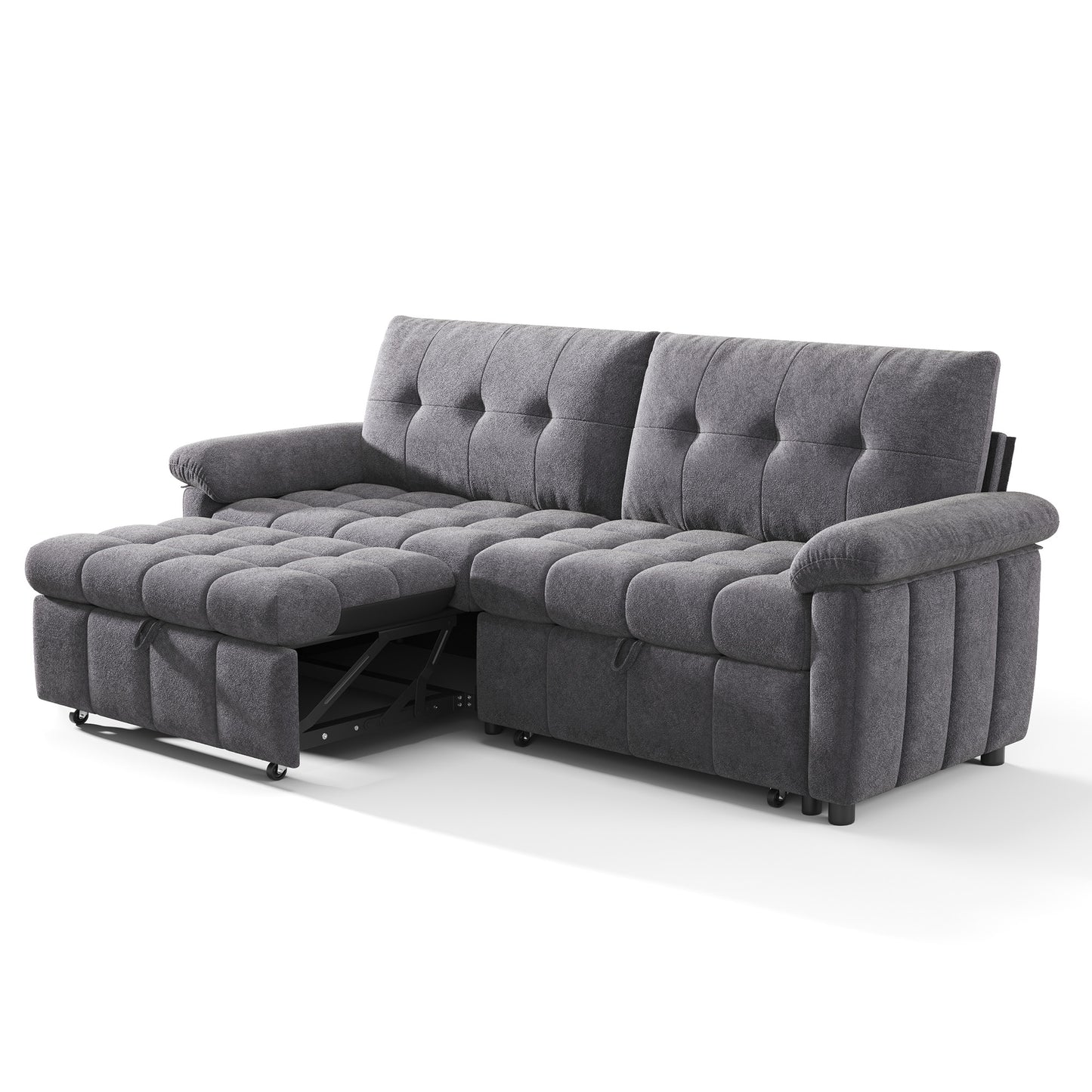 Recline 93" Convertible Sleeper Sofa -Gray