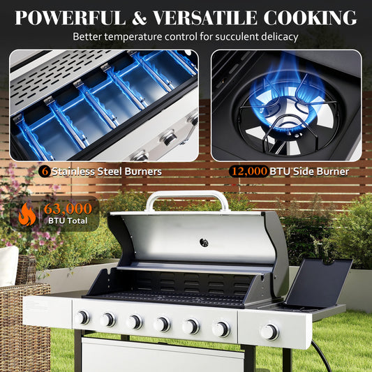 6-Burner Propane Grill Cart