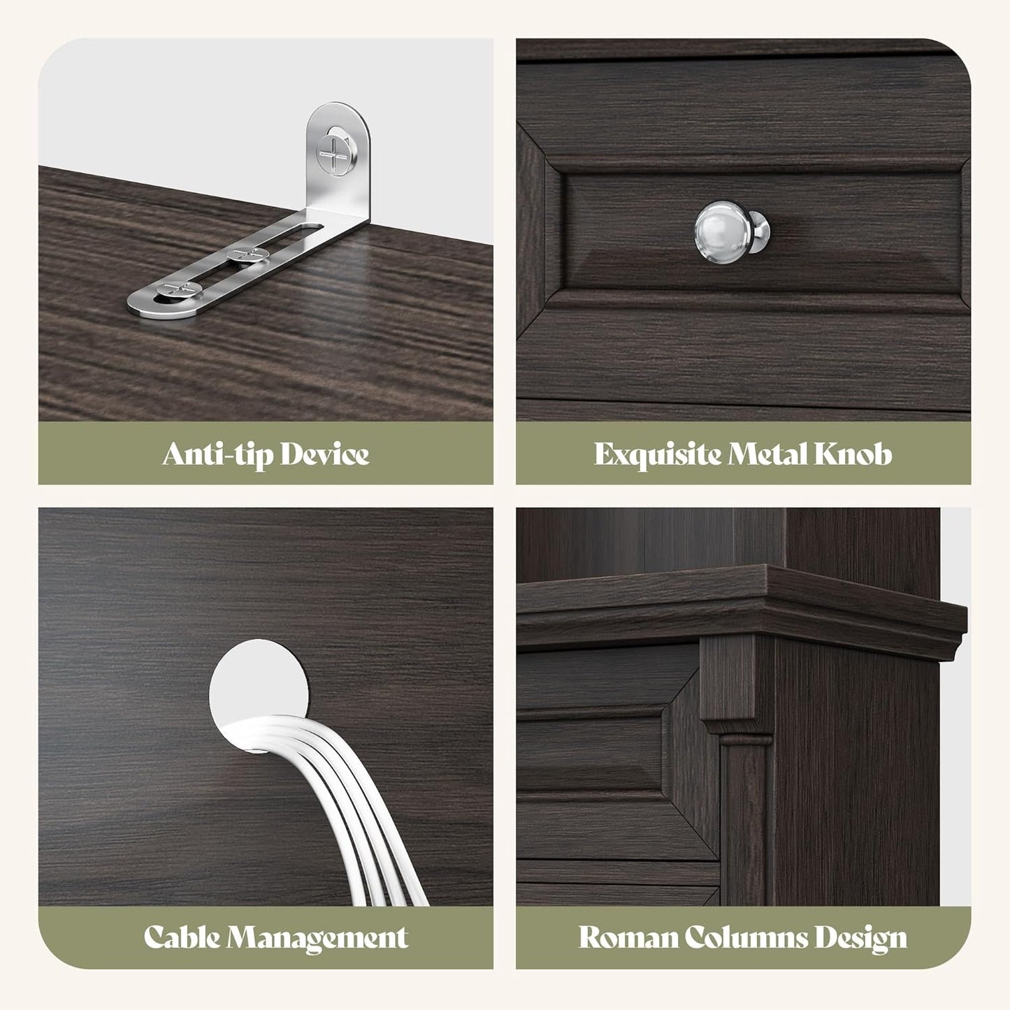 Cortina Rustic Wall Unit Entertainment Center Amerlife Dark Walnut