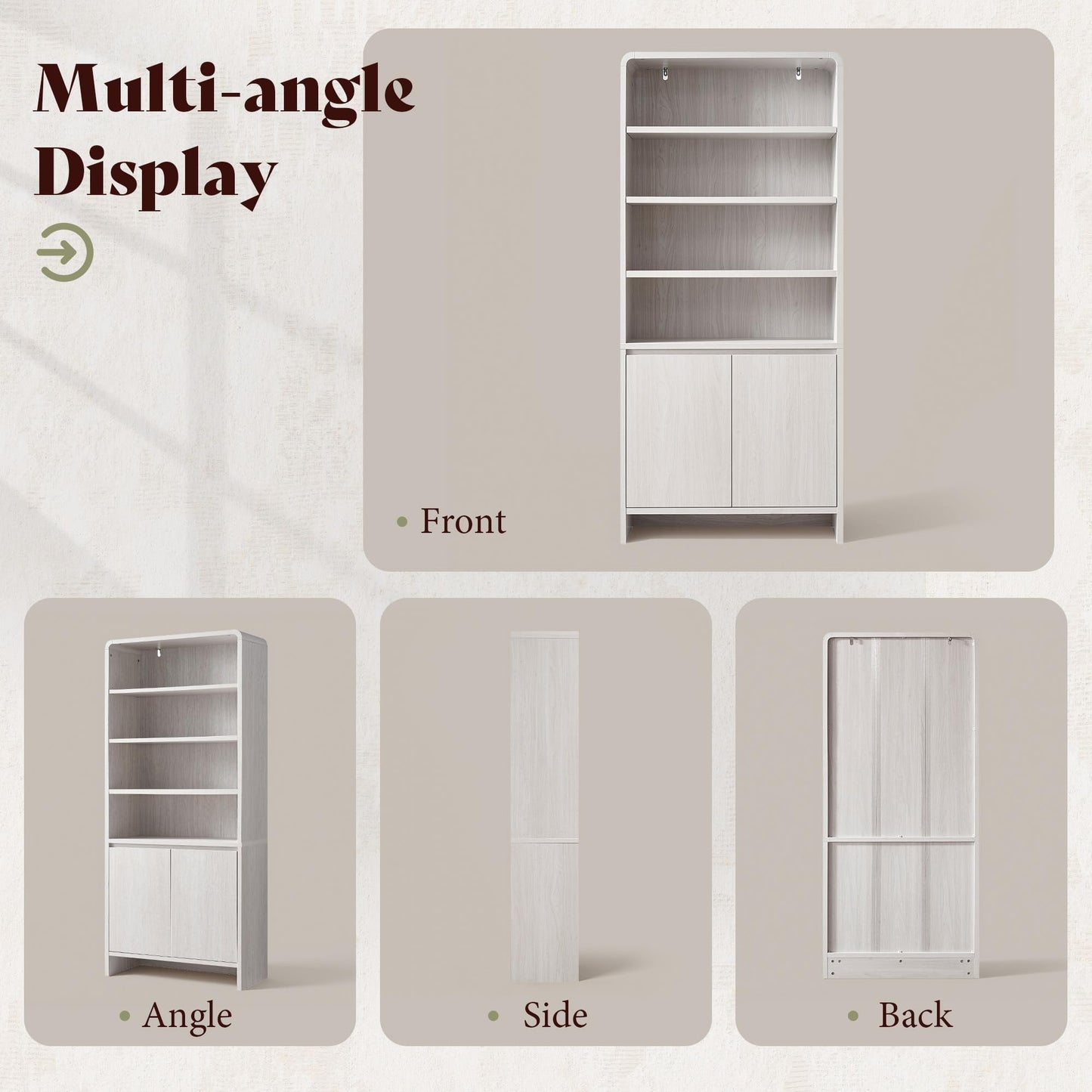 Arcova 71" Tall Bookshelf Amerlife White