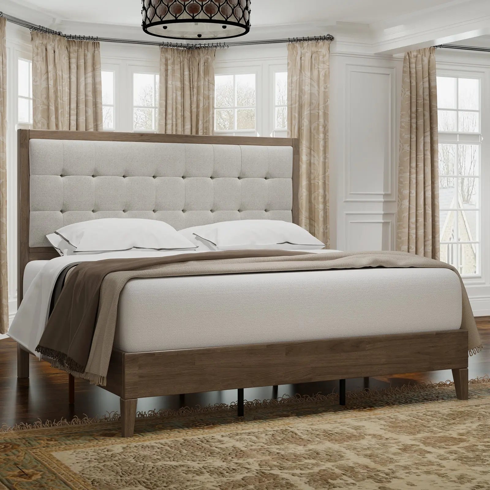 Amerlife Astorette King Bed Frame Wood Platform Bed Frame Full Size Amerlife Astorette King Bed Frame Wood Platform Bed Frame Full Size