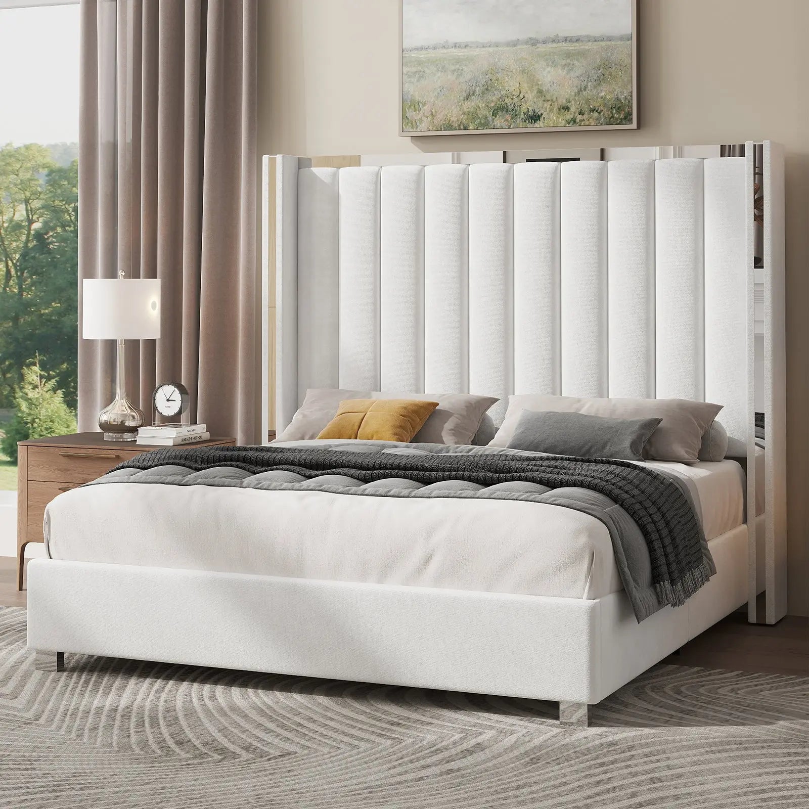 Amerlife Beaumont Queen Bed Frame With 58 Tall Headboard Velvet amerlife-beaumont-queen-bed-frame-with-58-tall-headboard-velvet
