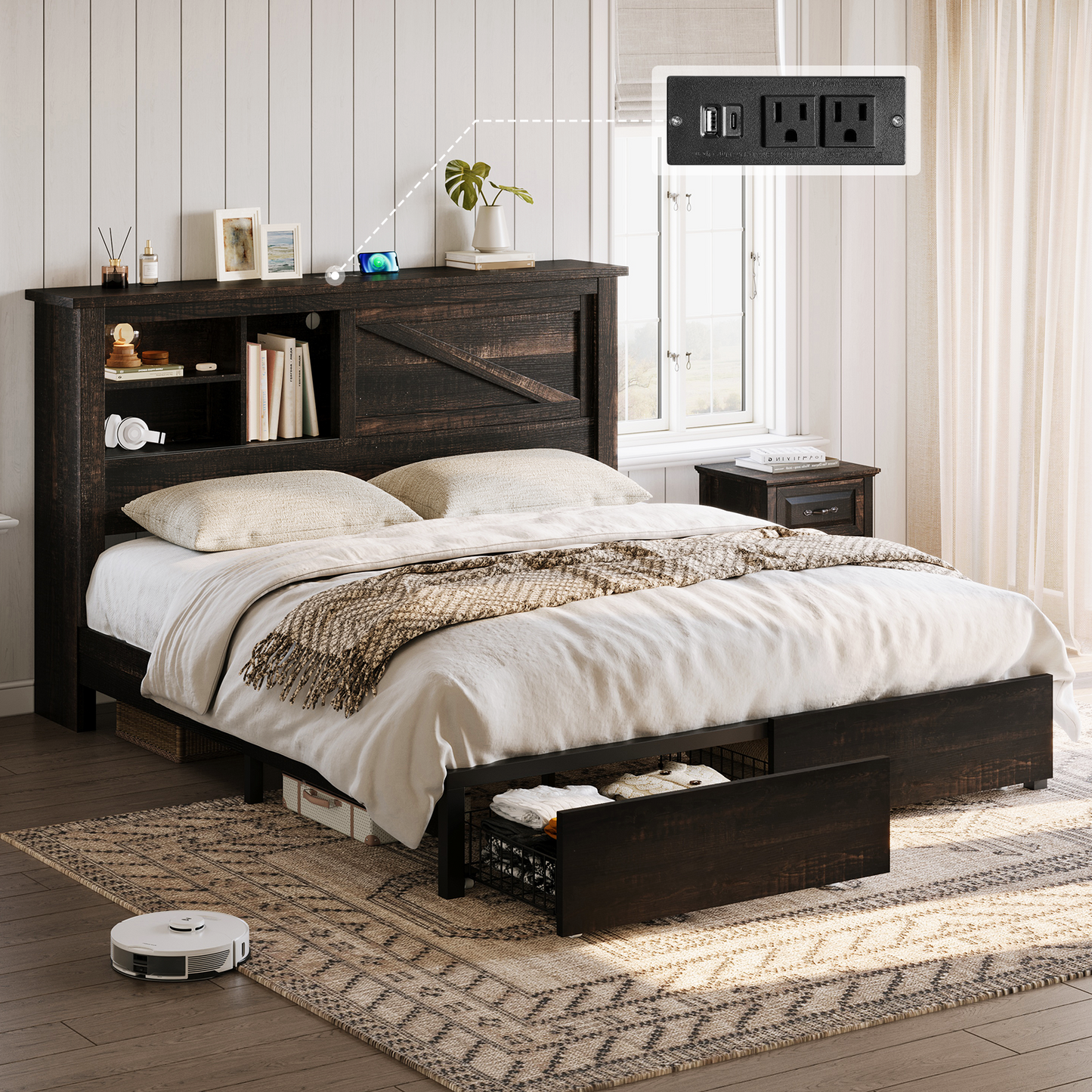 Huxley 47.2"H Storage Bed Frame
