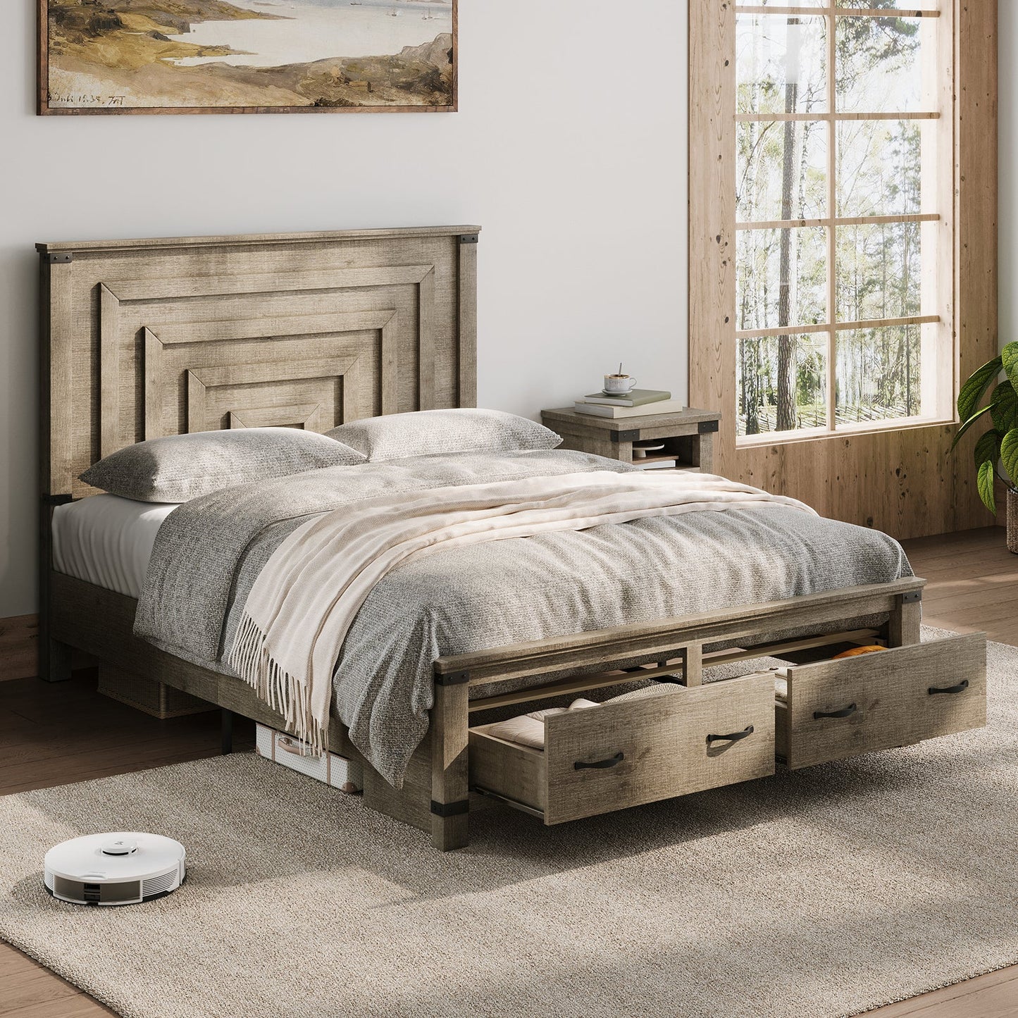 Quin Bed Frame Farmhouse Storage Bed