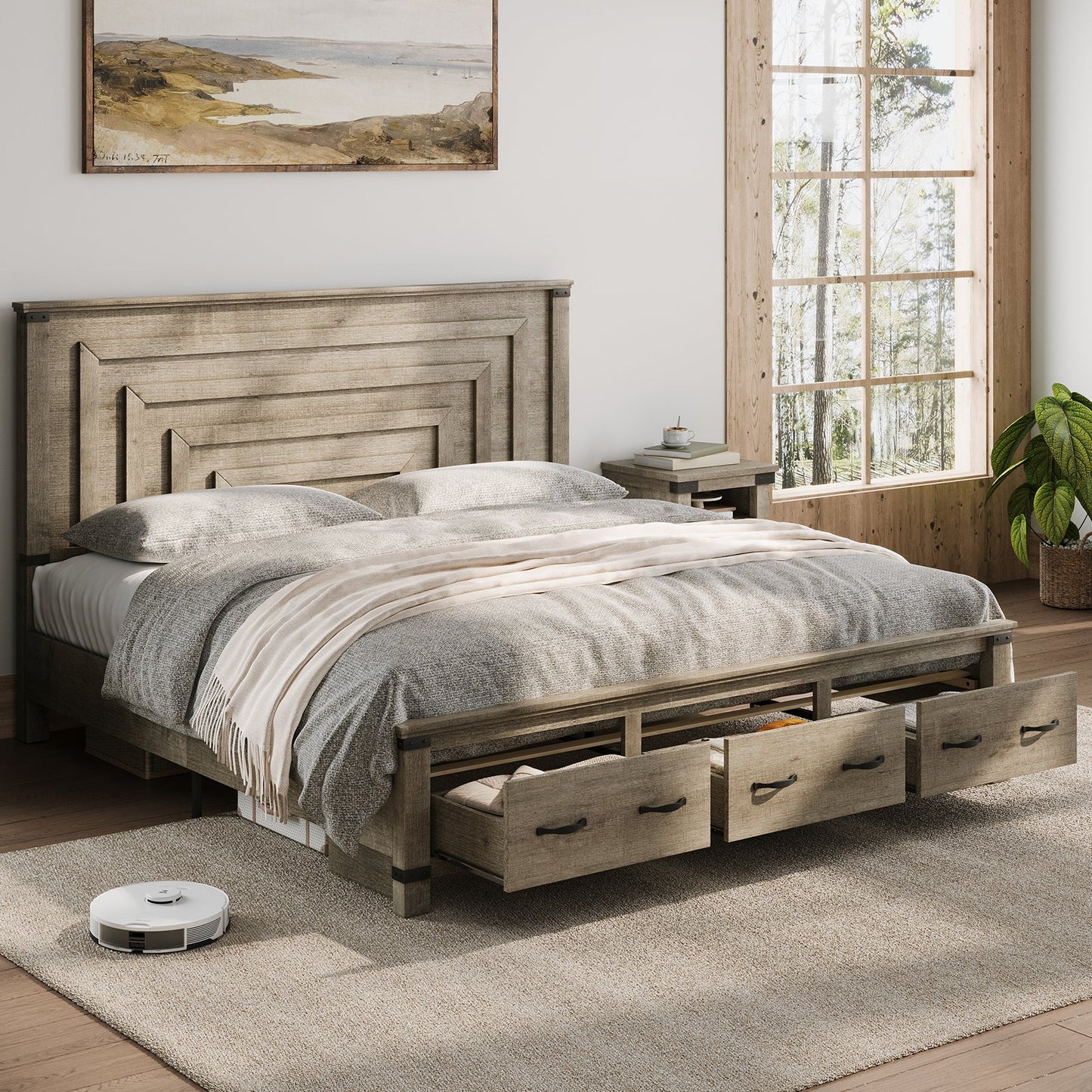 Quin Bed Frame Farmhouse Storage Bed