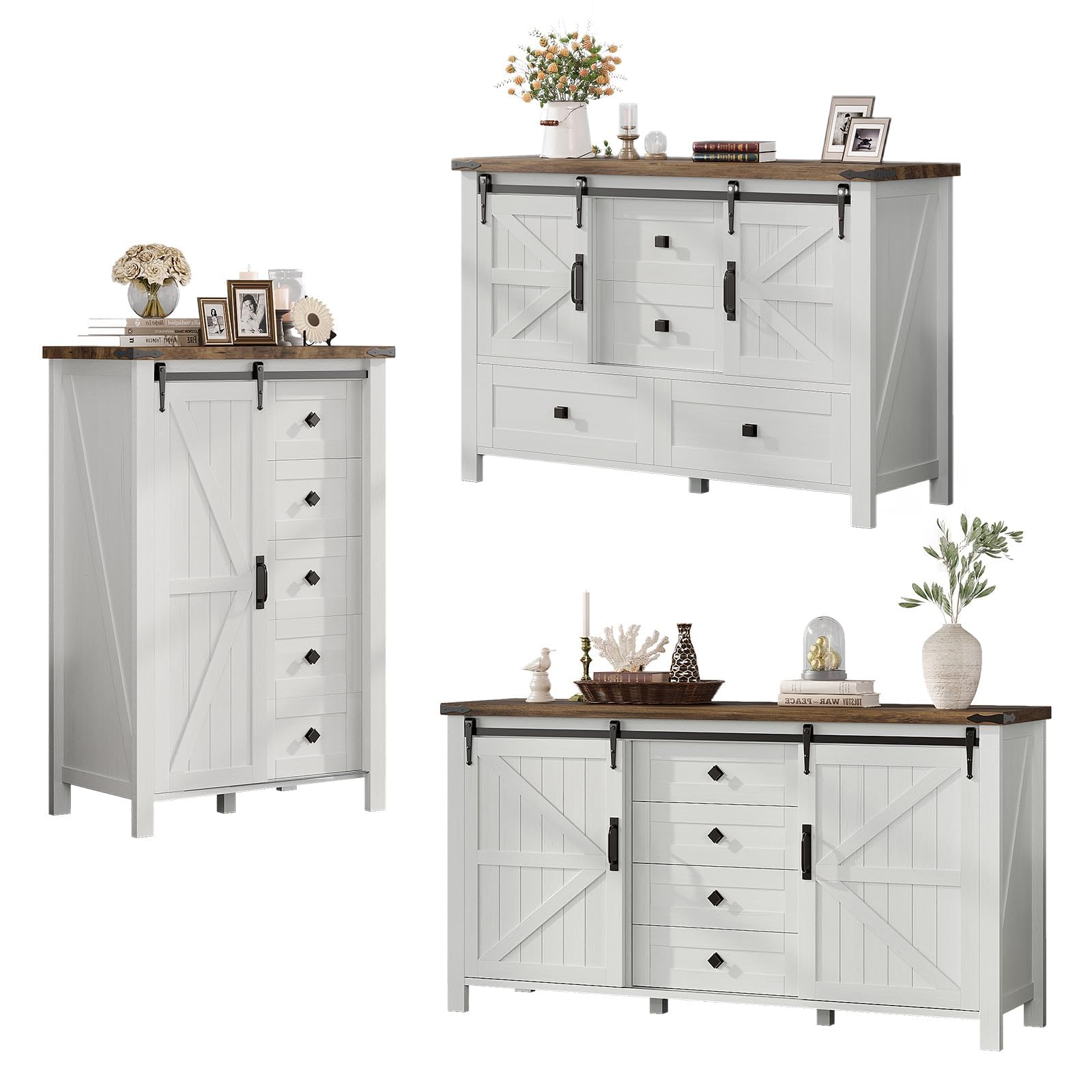 white barn door dresser AMERLIFE Marlowe Farmhouse Set Storage Black Oak Size:US 4 PRE ORDER montage by mon cheri dress This farmhouse Ivory Holiday Dresses |