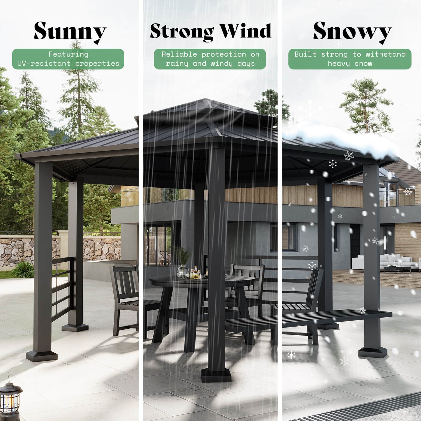 Ironwill Hexagon Metal Gazebo - 13x15ft