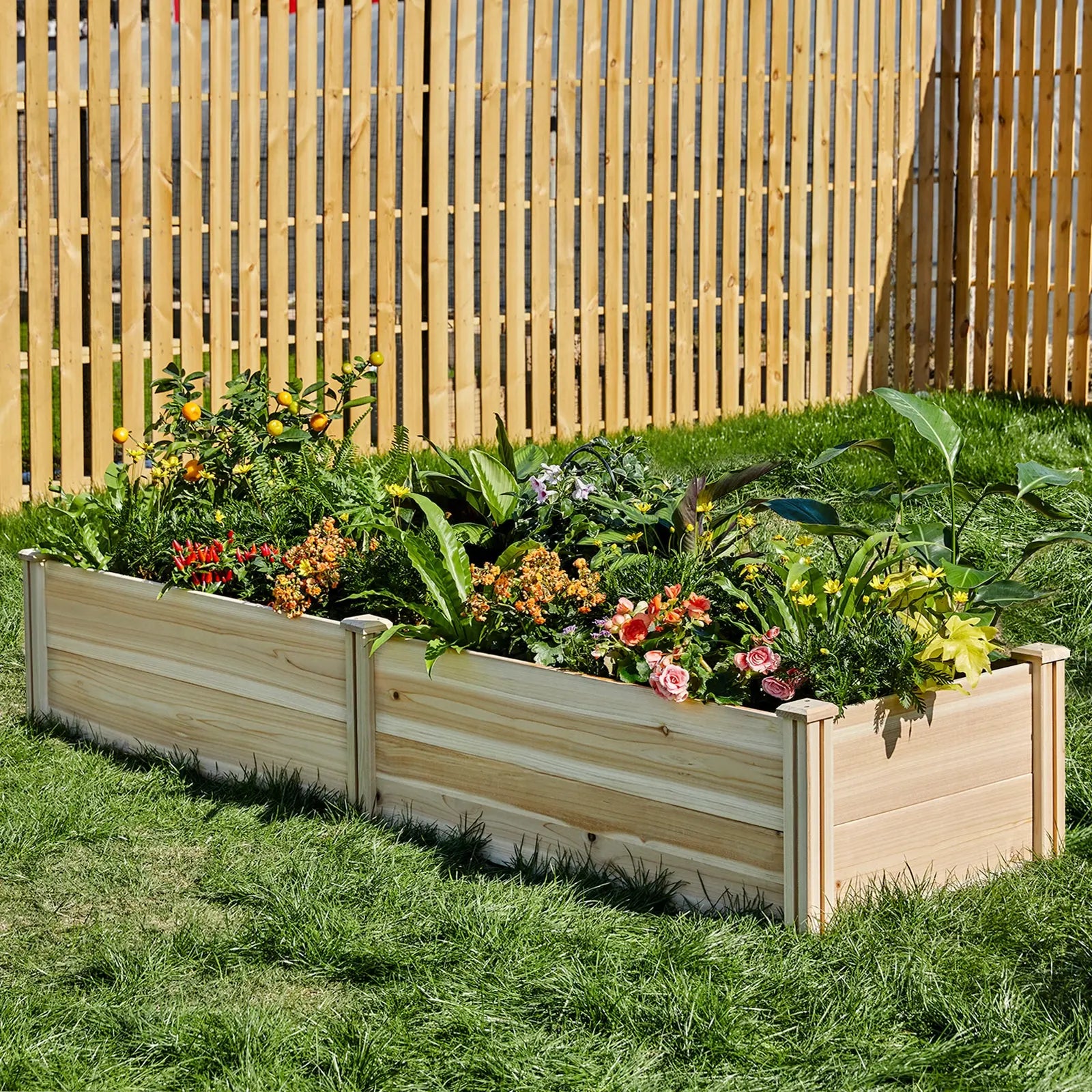 Amerlife Coral Raised Beds 15 Inch Deep Wooden Raised Garden Planter amerlife-coral-raised-beds-15-inch-deep-wooden-raised-garden-planter