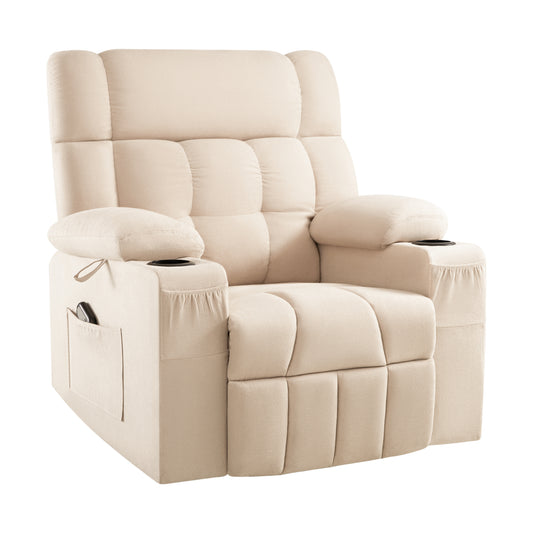 Elva Swivel Rocker Recliner Chairs - Beige