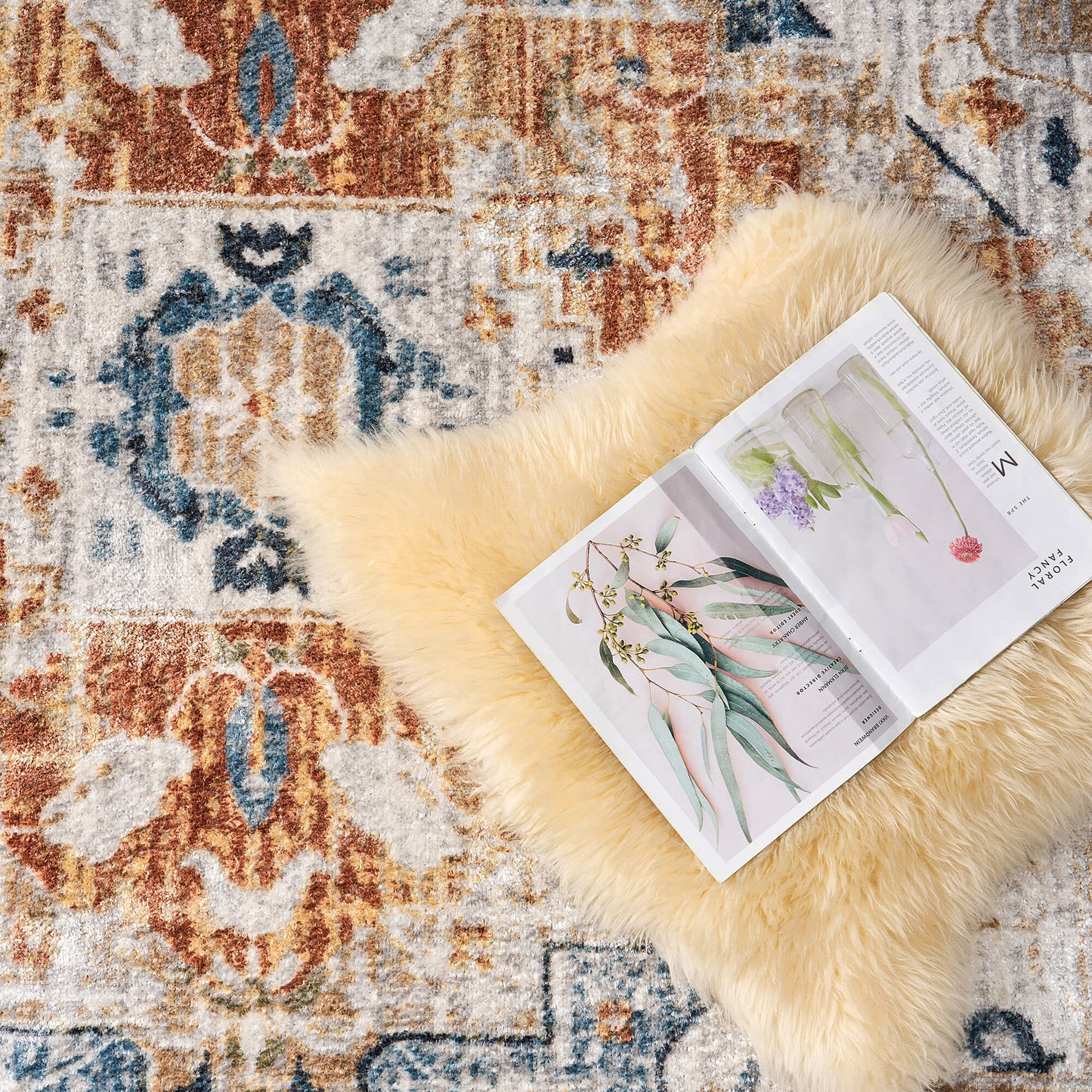 Vintage Medallion Low Pile Rug