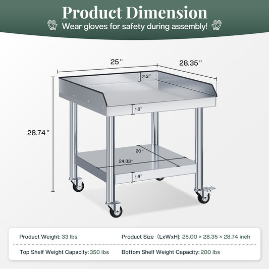 Stainless Steel Equipment Stand Amerlife 25x28inch