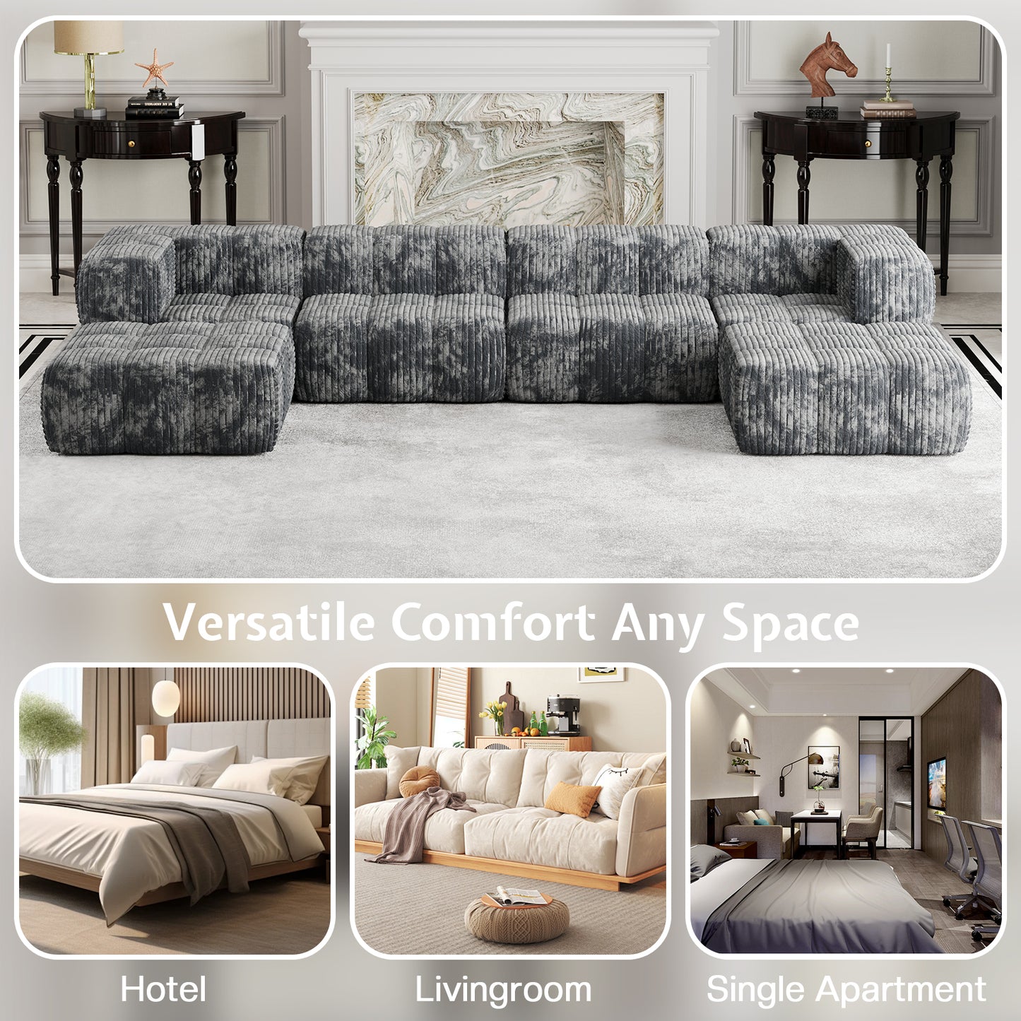 Bluff Modular Sectional Sofa - Grey