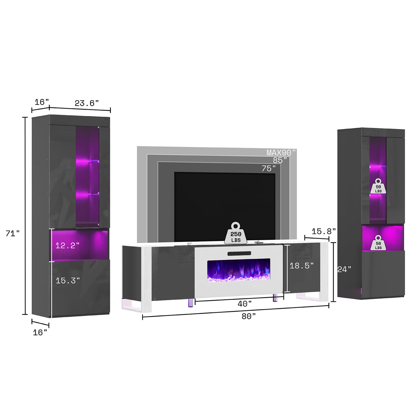 Iron / 80 Inch / Black&White