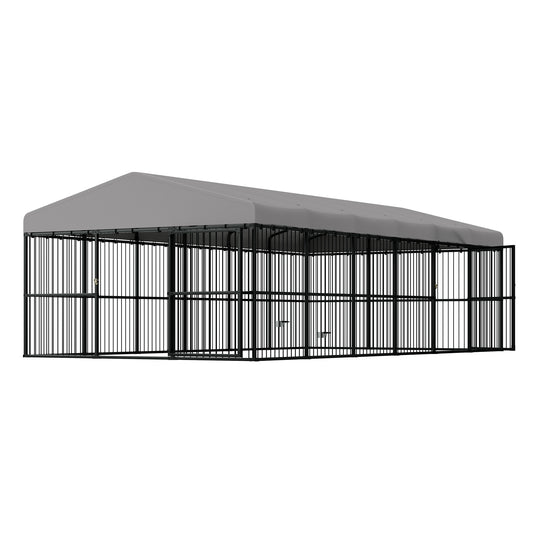 Heavy-Duty Outdoor Dog Kennel with Roof