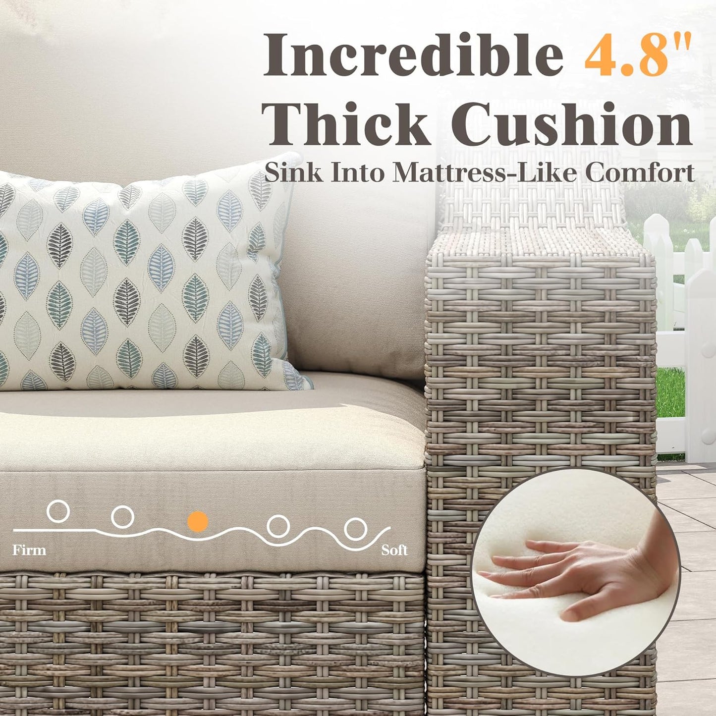 Caelo Wicker Patio Sectional Set 6 PCS - Sofa