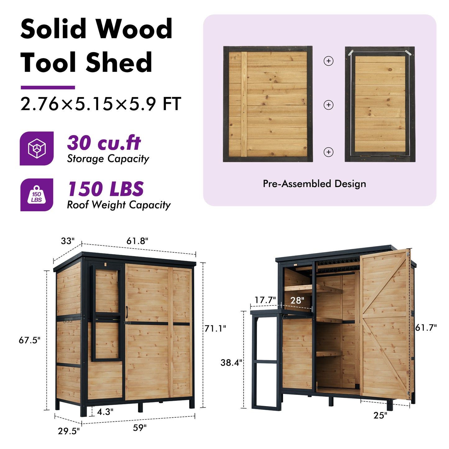 Cubby Outdoor Storage Cabinet Amerlife - 2.76x5.15x5.9 FT