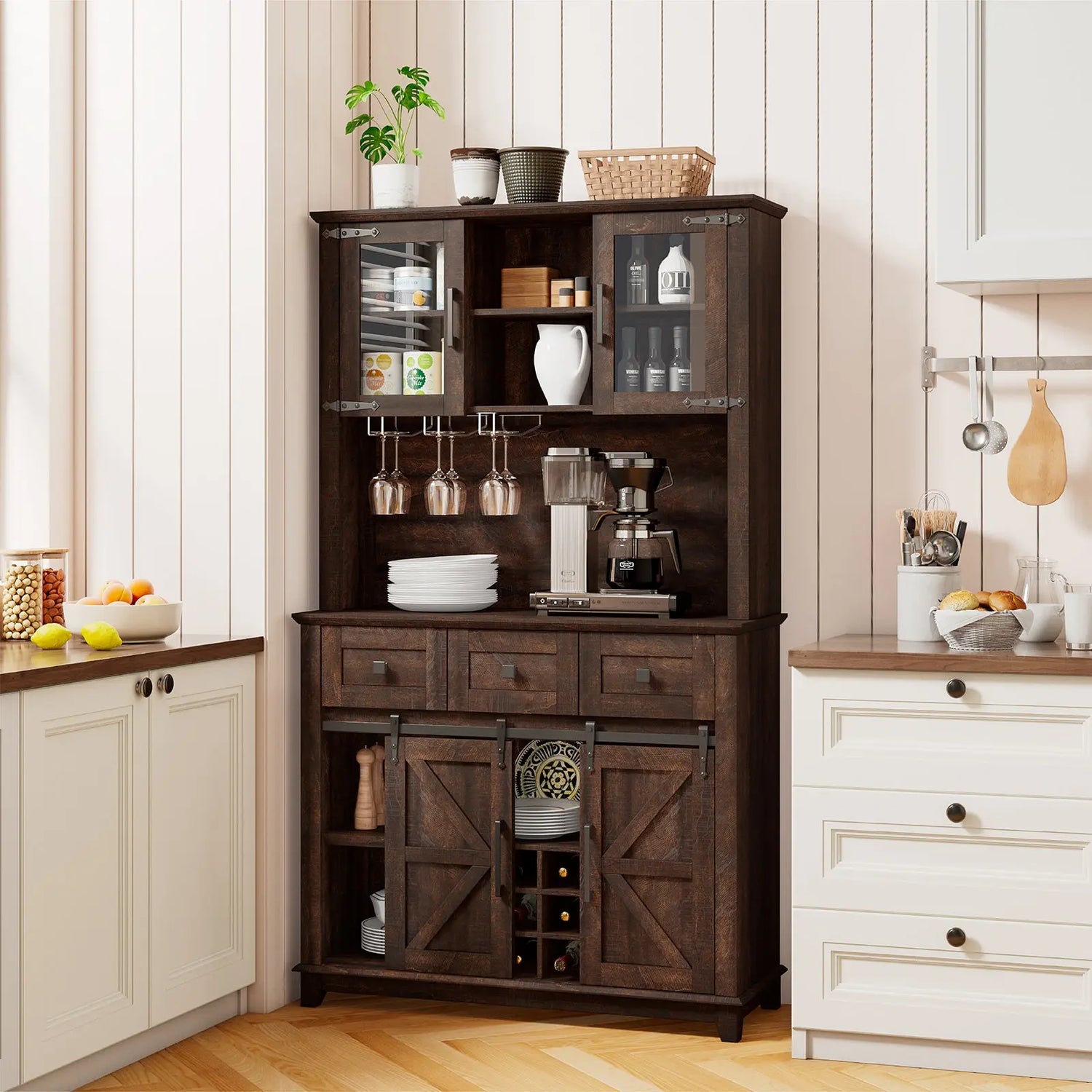 Bar Cabinet with Storage Amerlife