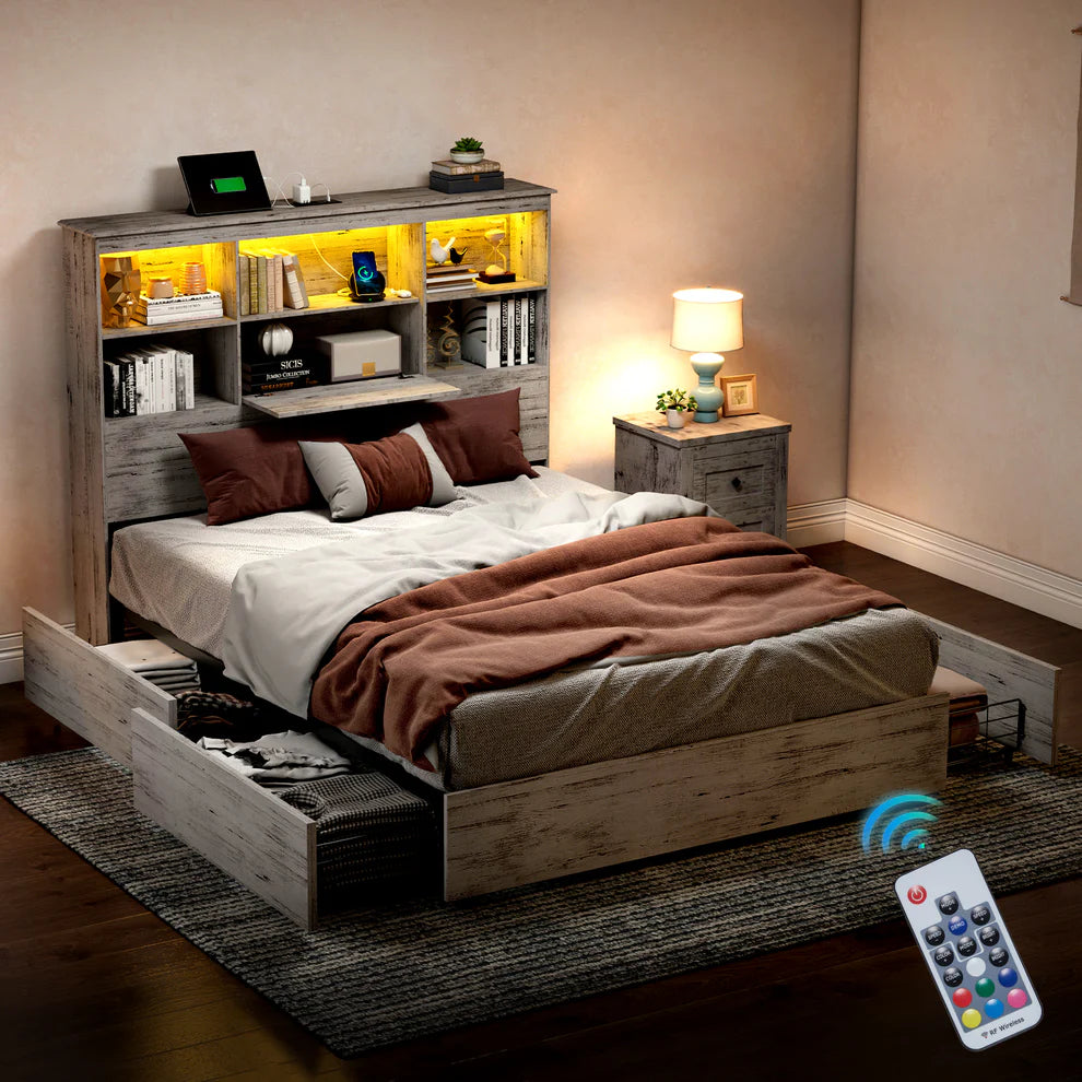 storage queen bed frames with drawers amerlife