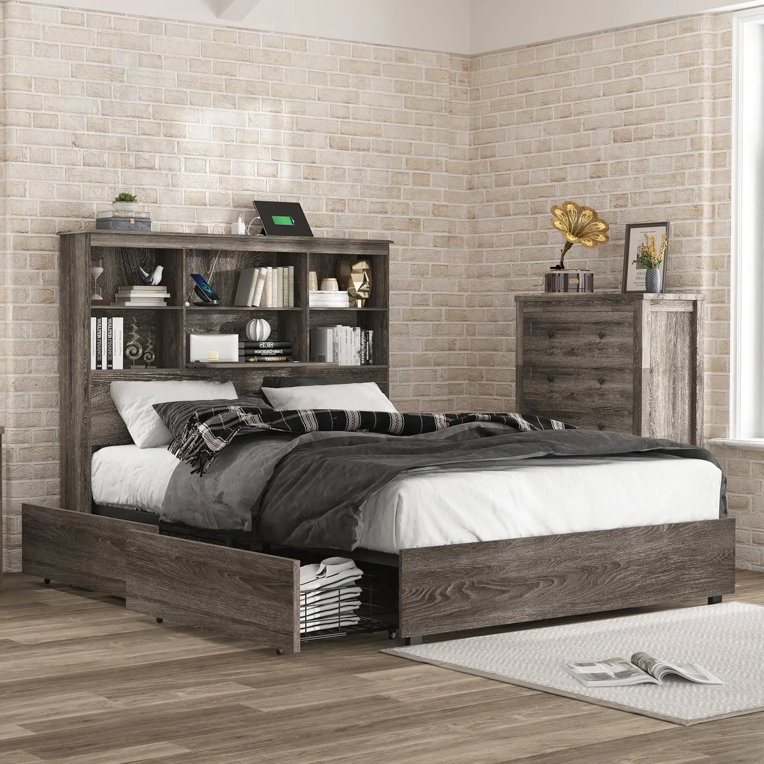 King Bed Frames with Headboards Amerlife