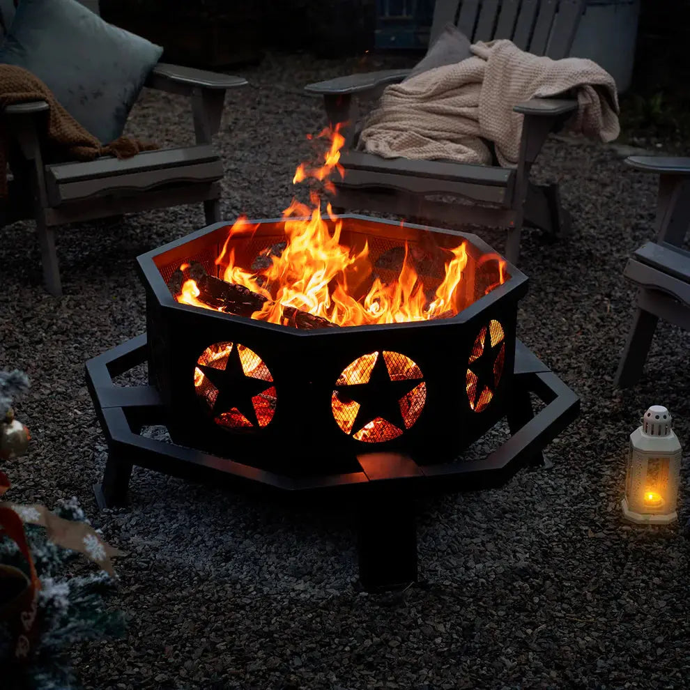 Cast Iron Fire Pit with Chimney amerlife home