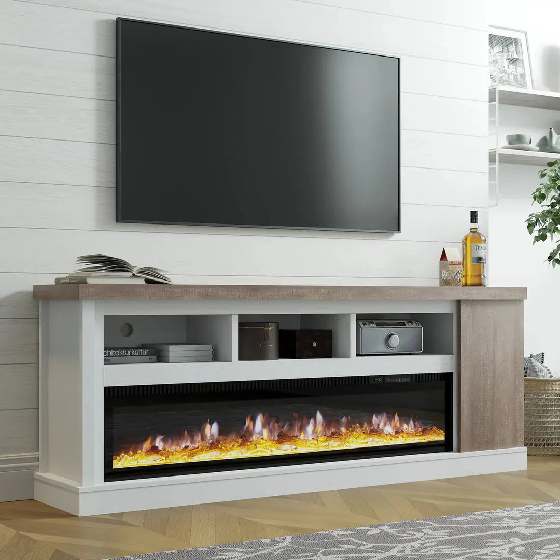 Electric fireplace TV stands amerlife