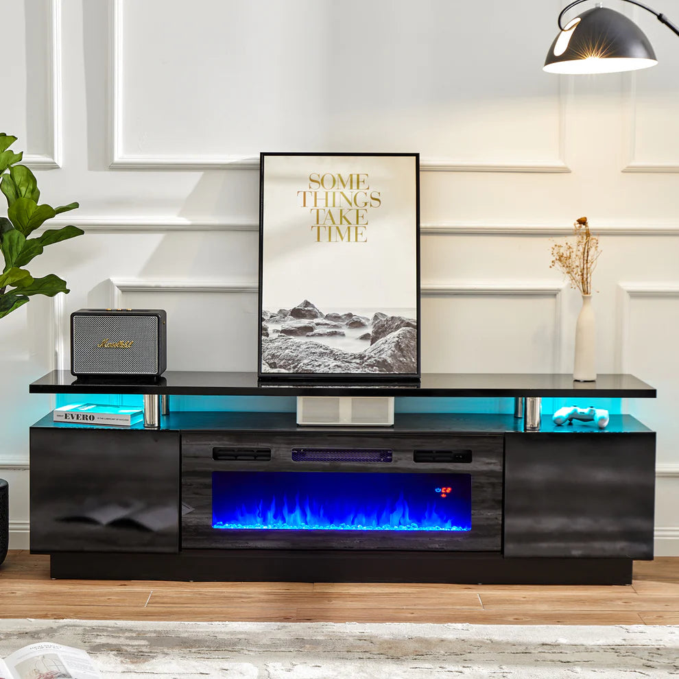 electric fireplace tv stand storage amerlife
