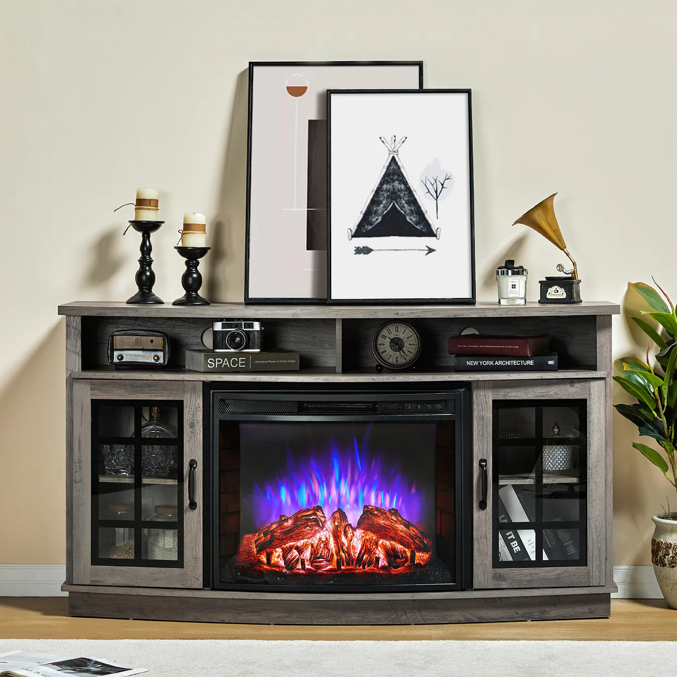 electric Fireplace TV Stand Amerlife