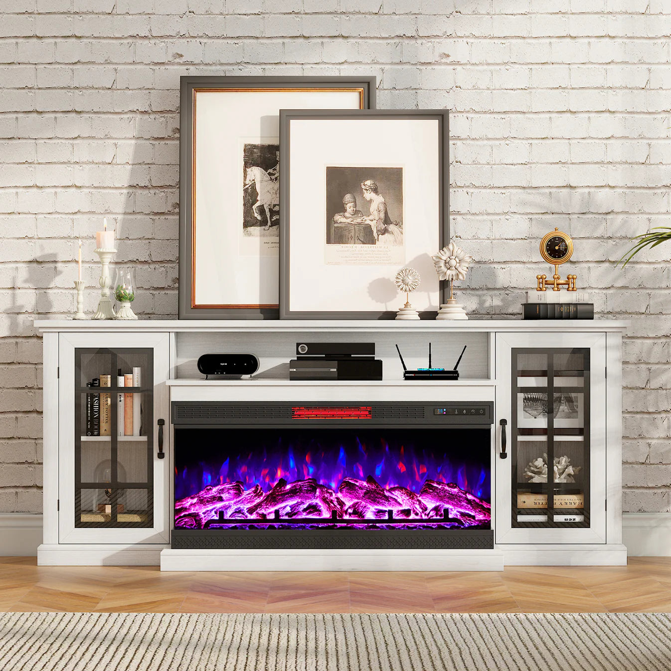 farmhouse electric fireplace tv stands amerlife