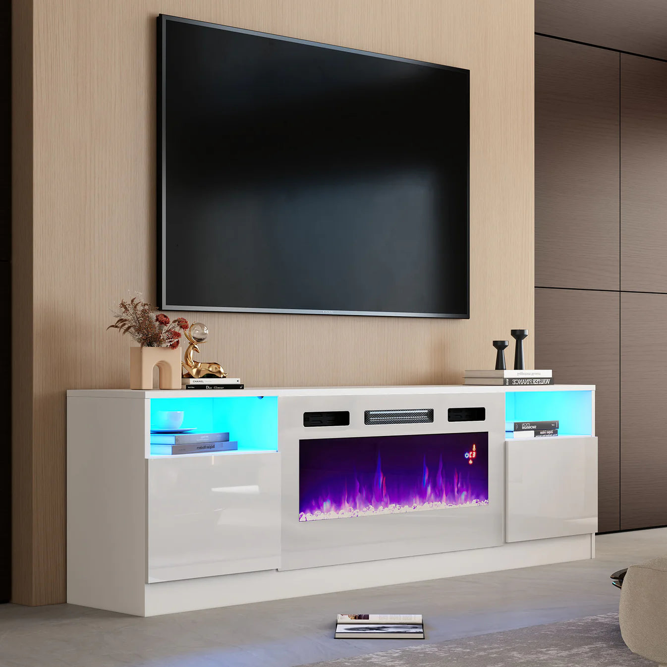 Remote Control Fireplace TV Stands amerlife