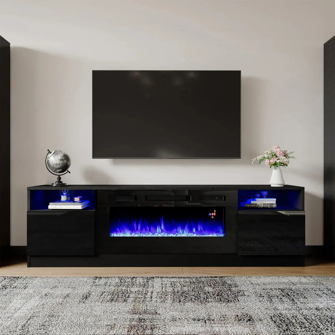 Minimalist Fireplace TV Stand Amerlife