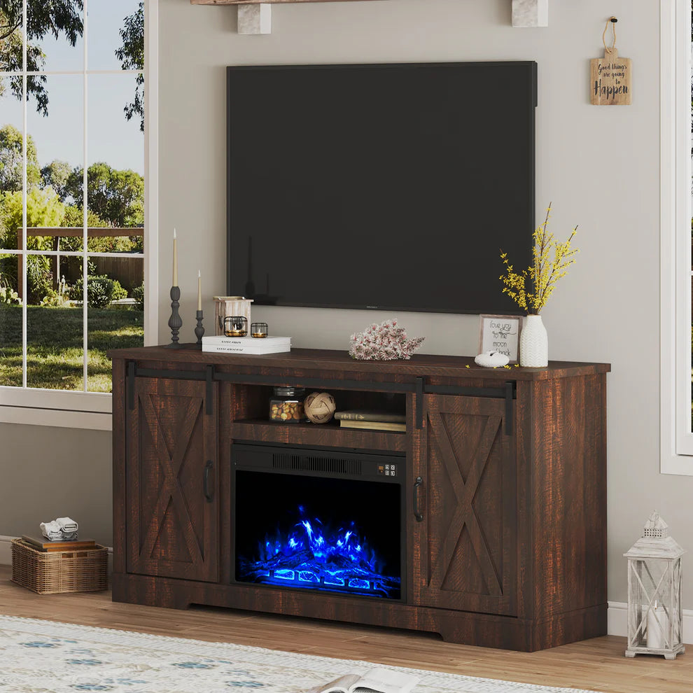 Amerlife Rustic Fireplace TV Stands