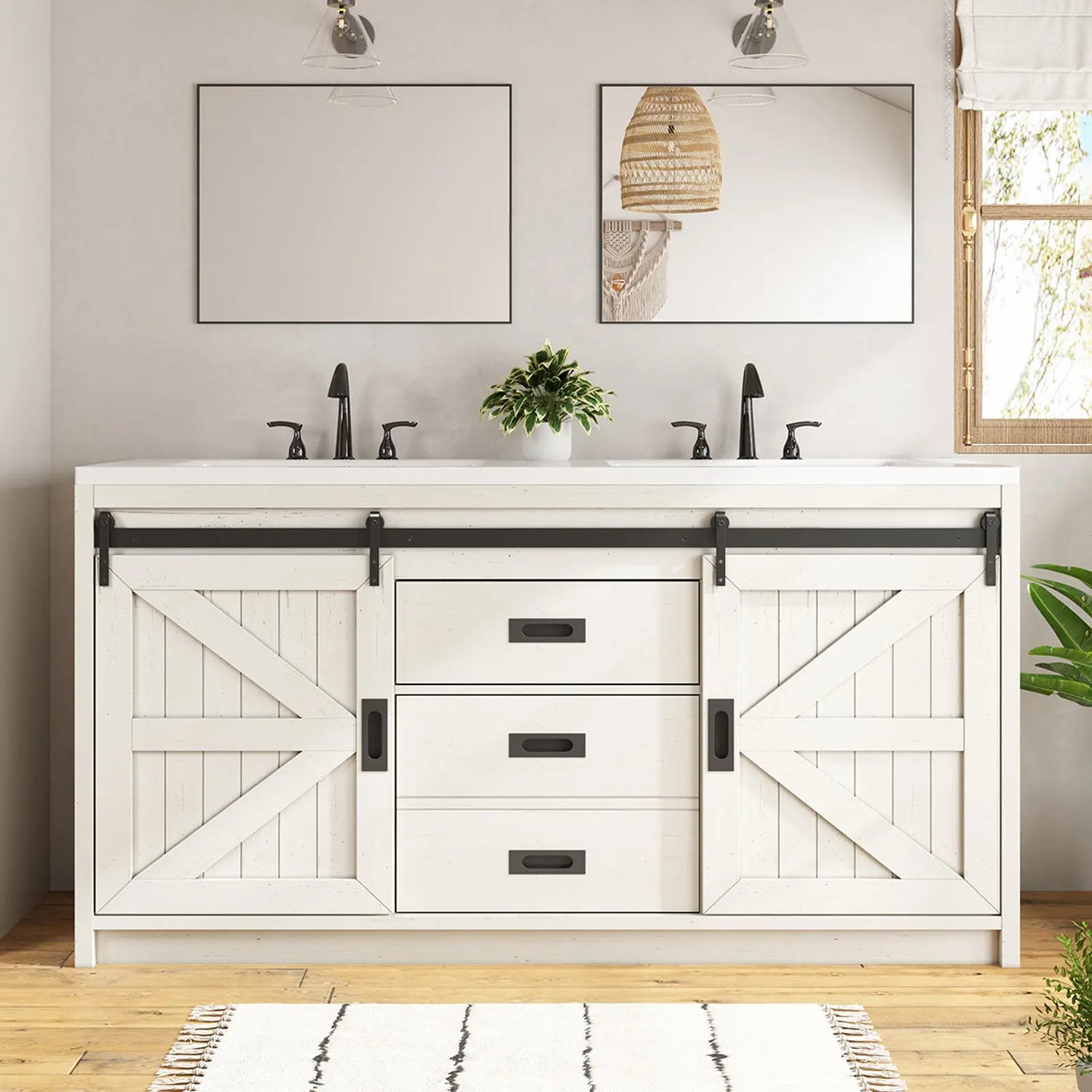 Rustic Farmhouse Bathroom Vanities Amerlife