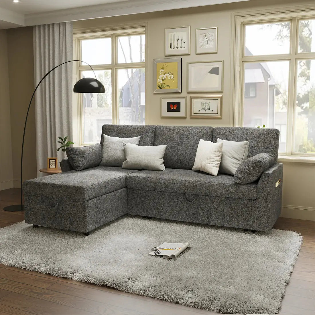 Small Sleeper Sofa with Chaise Amerlife