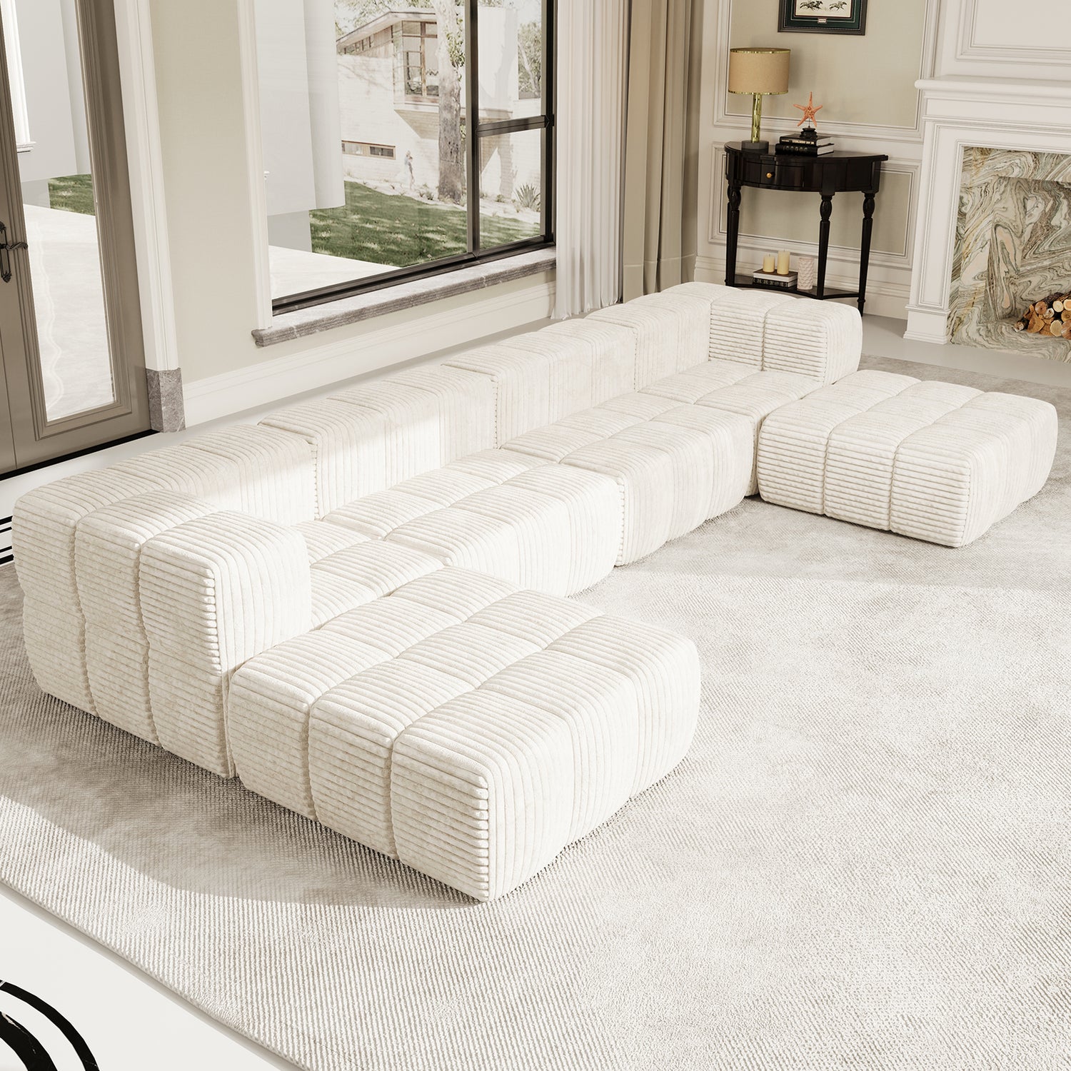 Double Chaise Lounge Sofa Couch Amerlife