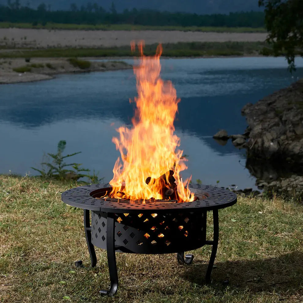 steel fire pit with chimney amerlife