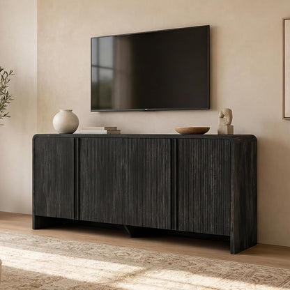 Creno 63" Fluted TV Stand Amerlife Black