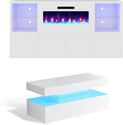 Nebula 3-piece Living Room Set Amerlife 68" / White