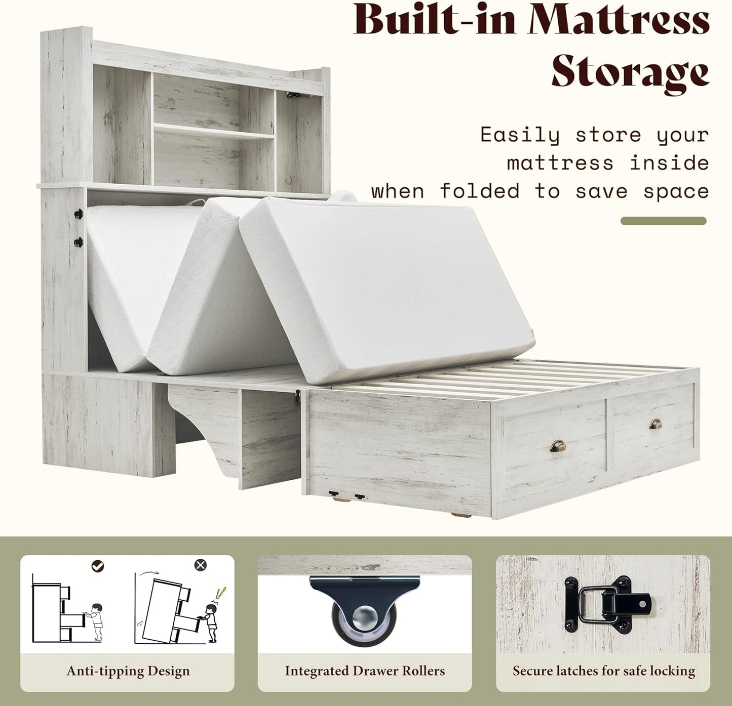 Nook 3 in 1 Murphy Bed 