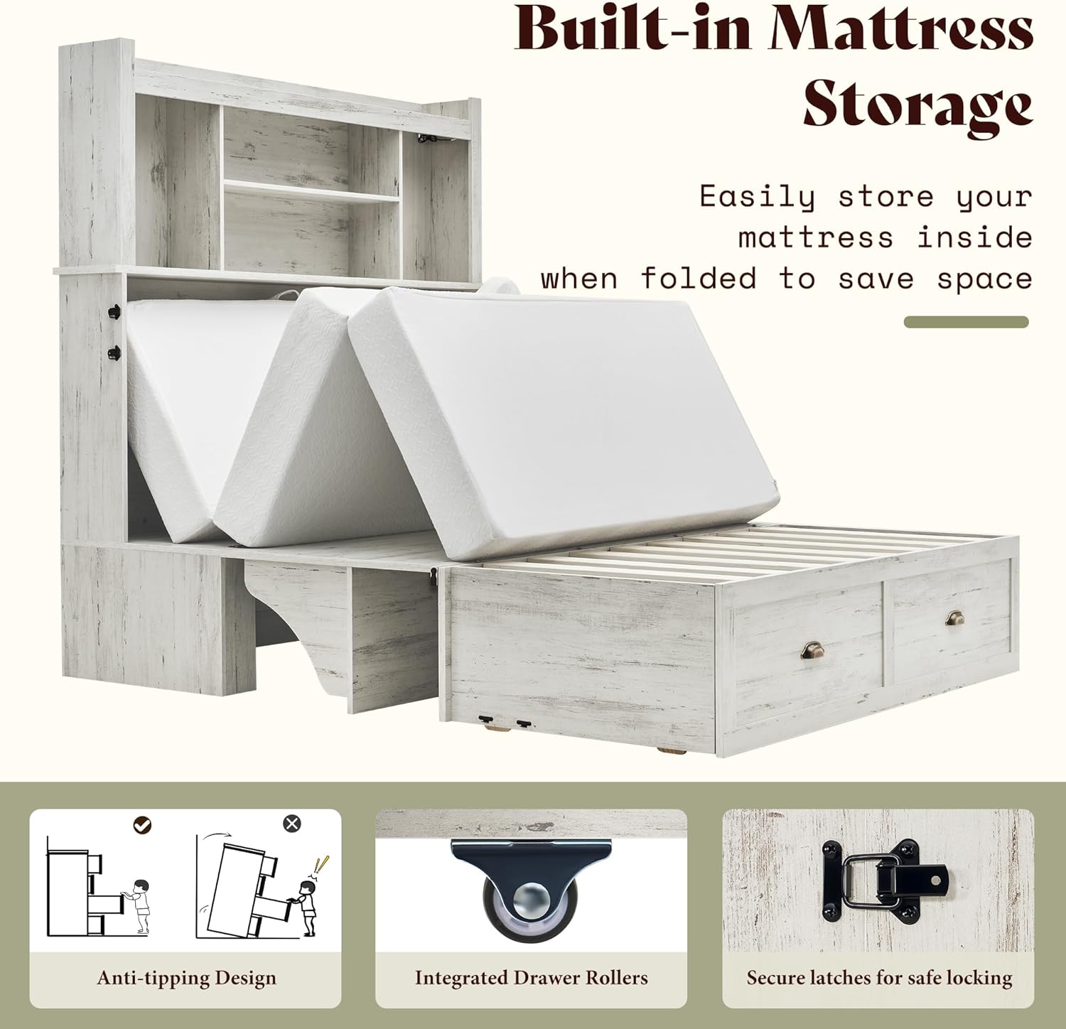 Nook 3 in 1 Murphy Bed 