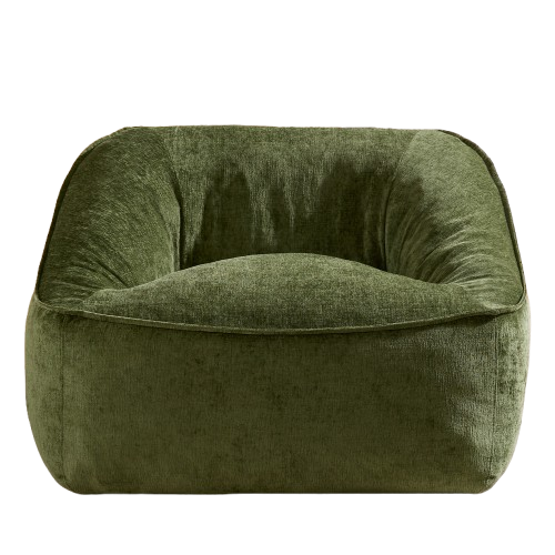 Amerlife Oversized Bean Bag Lounge Chair-Green Chenille