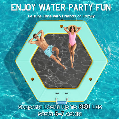 Nixie Inflatable Water Hammock-10*10FT / Hexagon / Green+Black