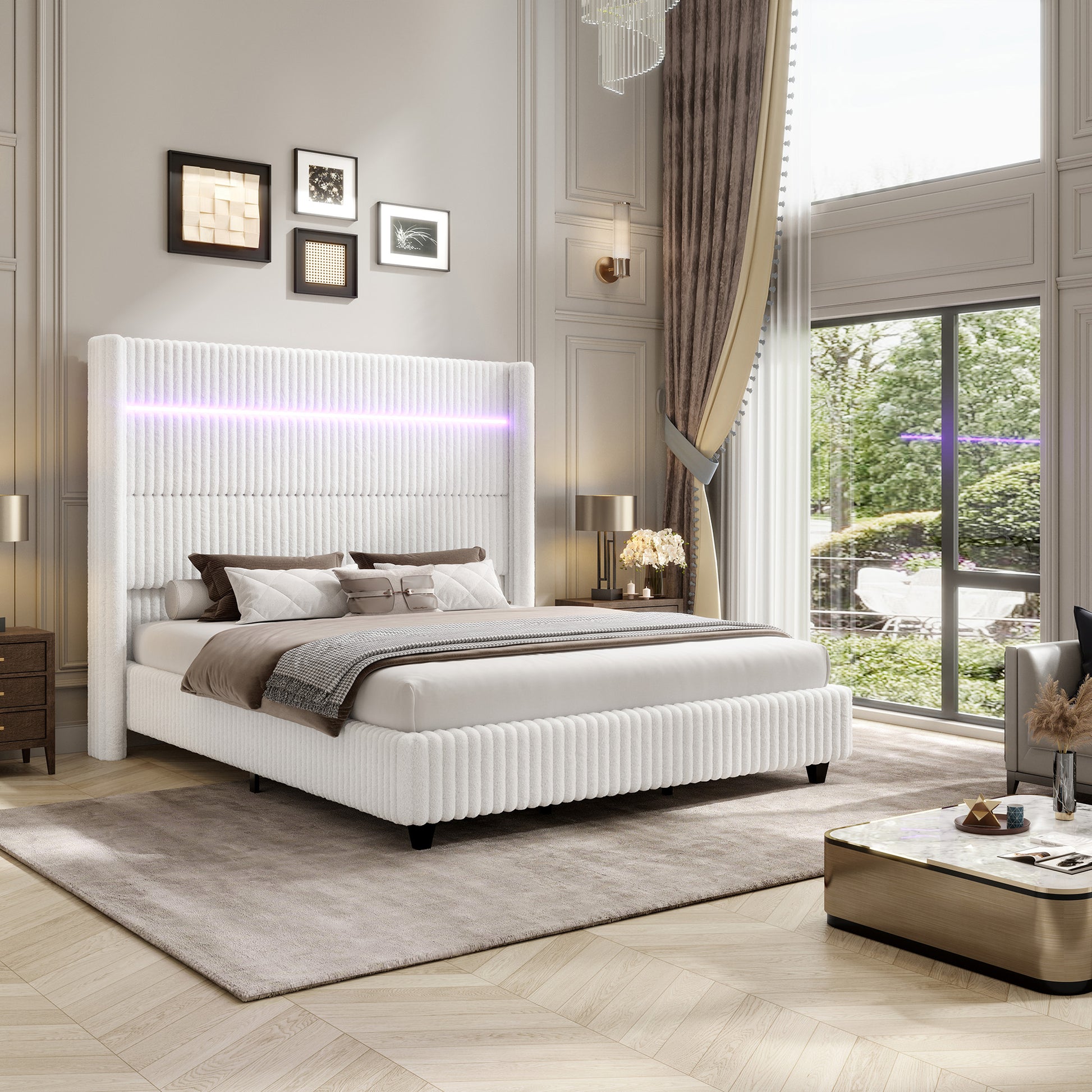 Warren Faux-Fur Bed Frame Amerlife 