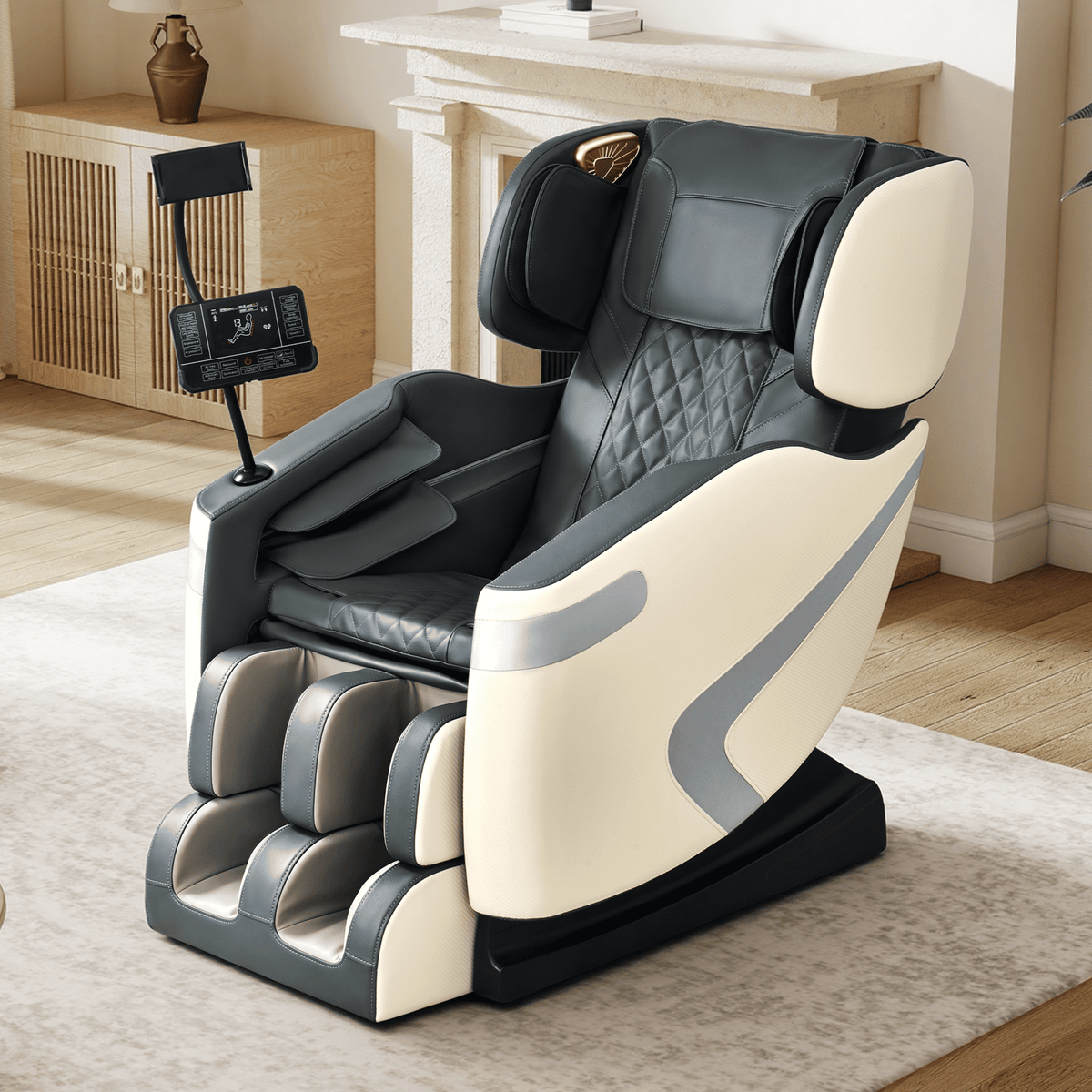 Smart 3D Zero Gravity Massage Chair-Wider Version-White & Gray