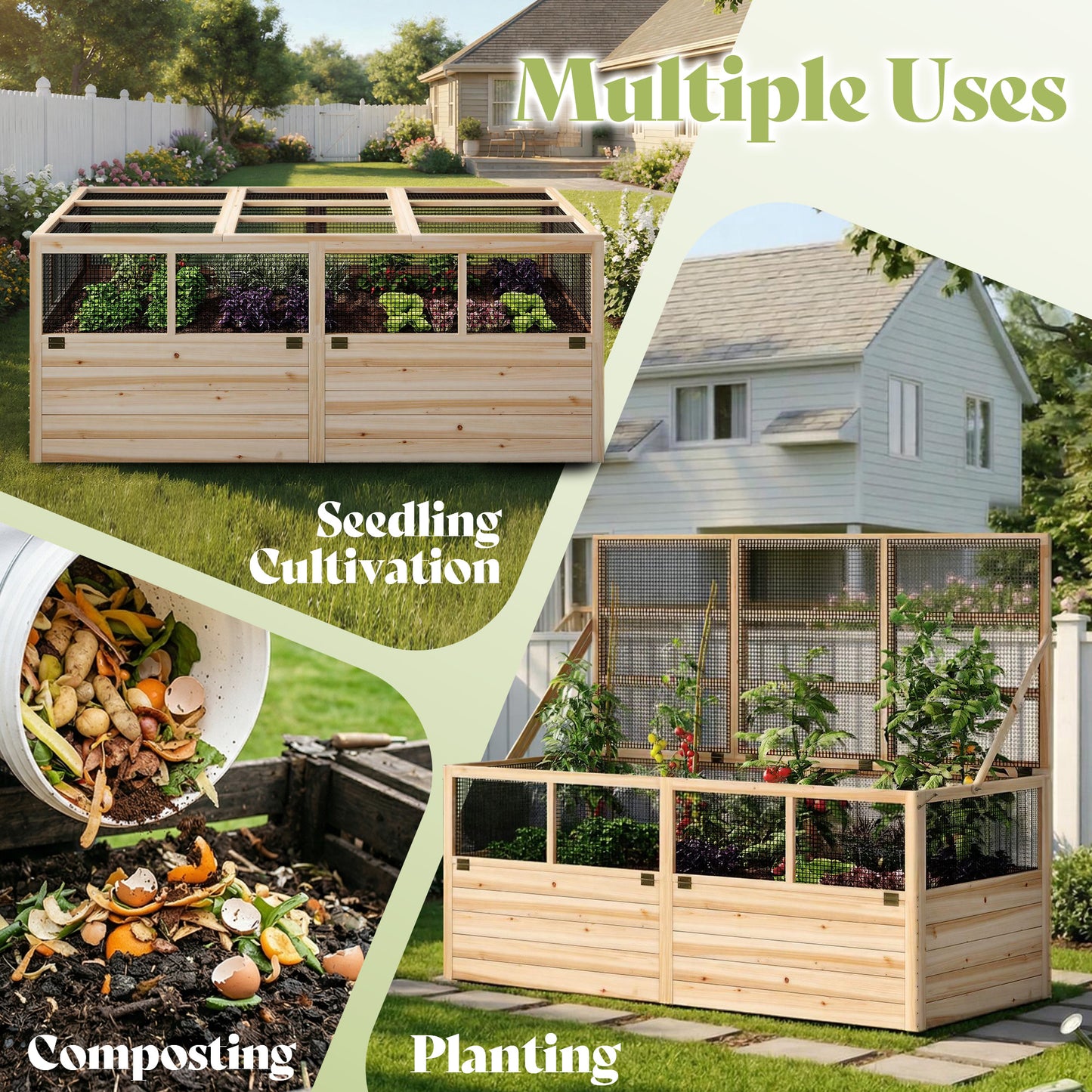 Lid Wood Raised Garden Bed 