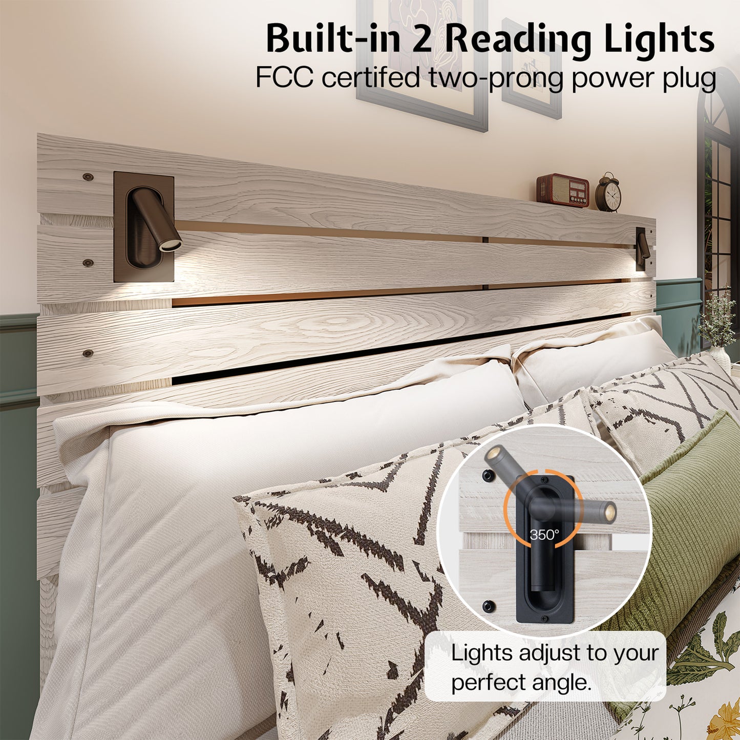 Ashford 51"H Bed Frame Amerlife / Ash White