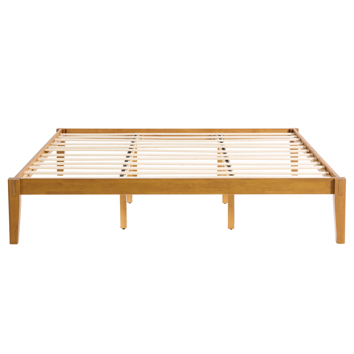 Quill Japanese Joinery Solid Wood Platform Bed Frame-King-Honey Brown
