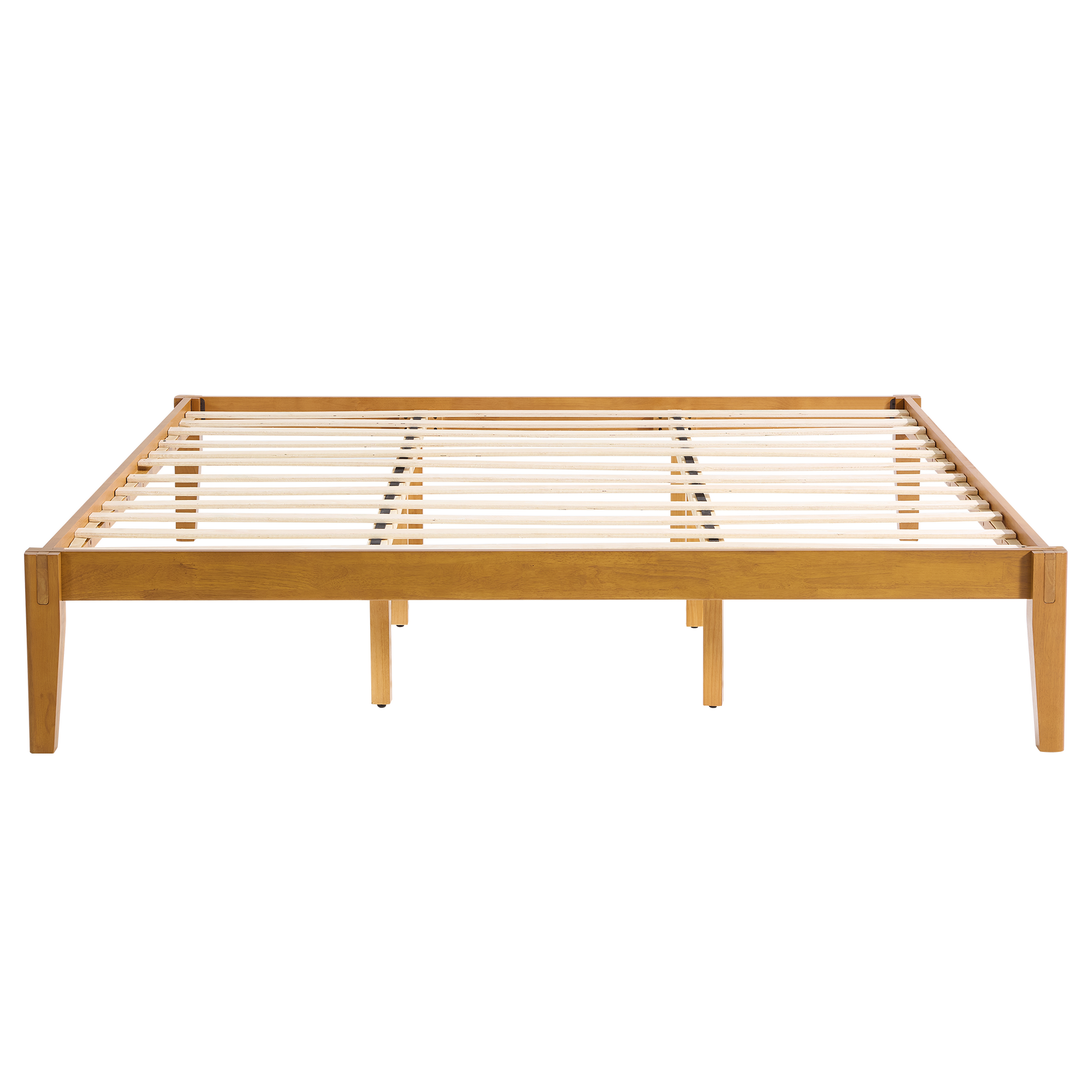 Quill Japanese Joinery Solid Wood Platform Bed Frame-King-Honey Brown