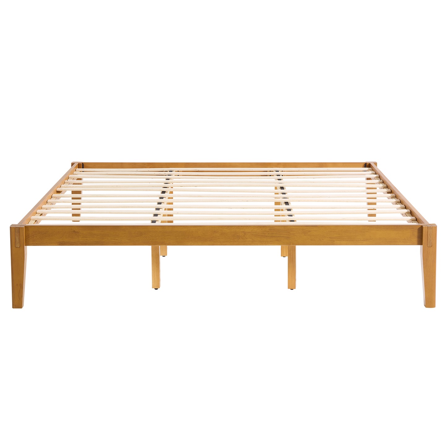 Quill Japanese Joinery Solid Wood Platform Bed Frame-Full-Honey Brown